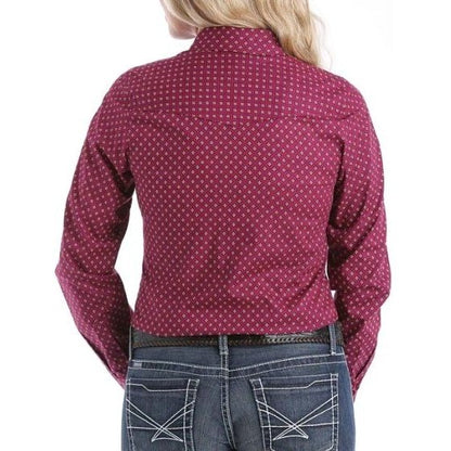 Cinch Women’s Shirt Fuchsia Print Snap Button Up MSW9201004 FUS - Cinch