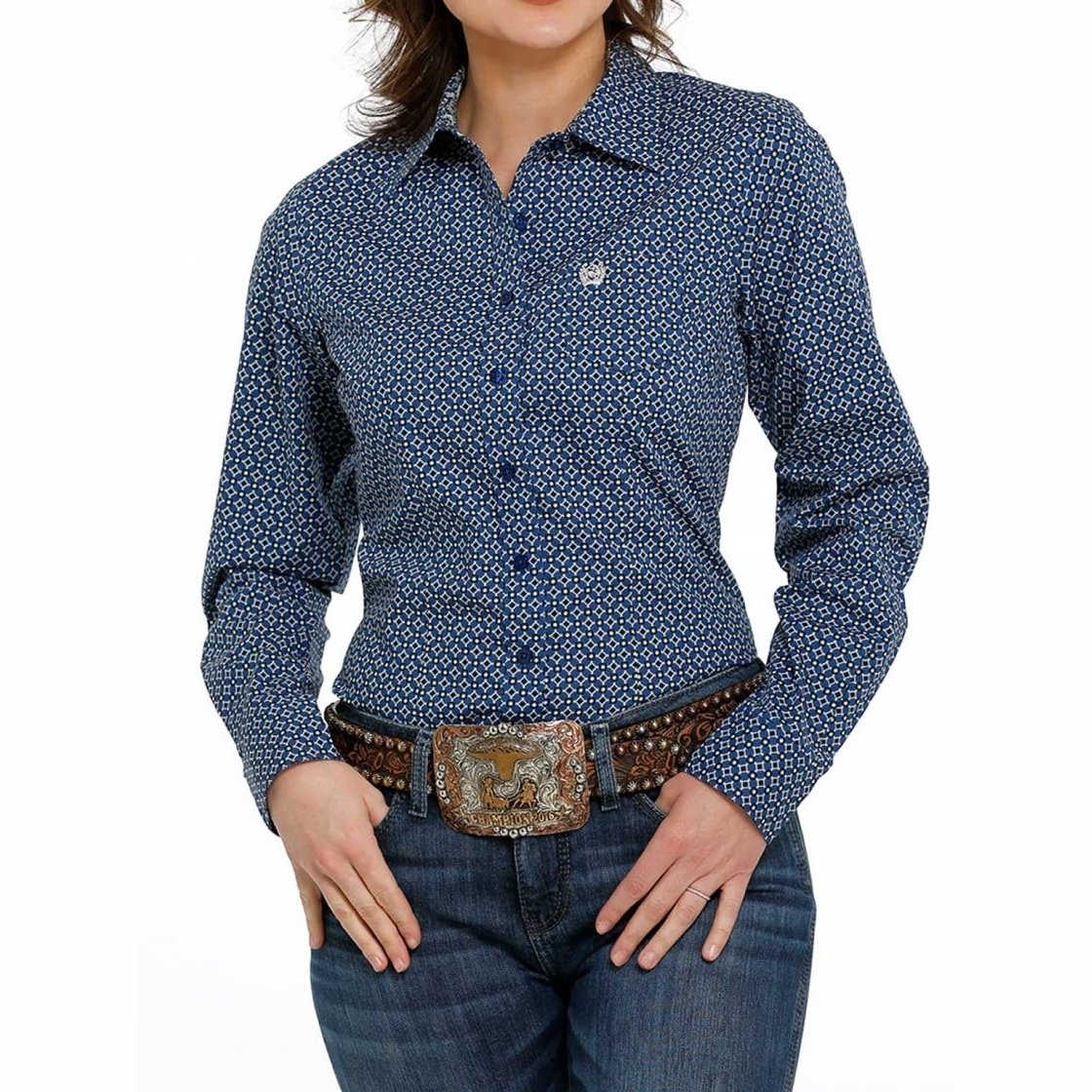 Cinch Women’s Shirt Western Long Sleeve Contrast Trim MSW9164192 - Cinch