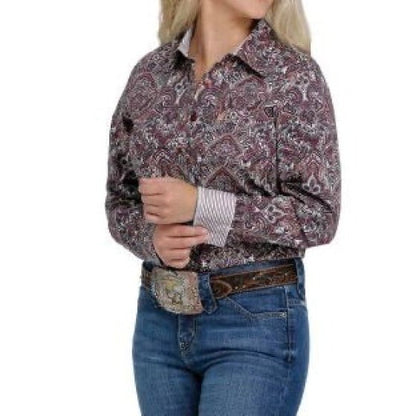 Cinch Women’s Shirt Western Long Sleeve Paisley MSW9164168