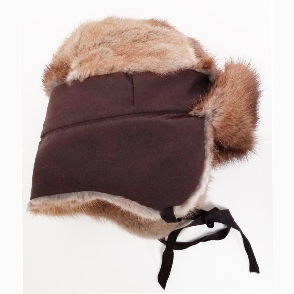 Crown Cap Unisex Hat Jockey Style Muskrat Fur 2-76202 - Crown Cap