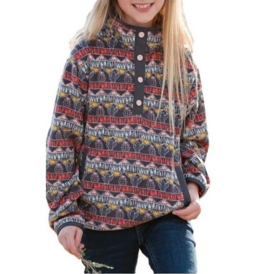 Cruel Girl's Outerwear Cactus Print Fleece Pullover CWK8250005 - Cruel Girl