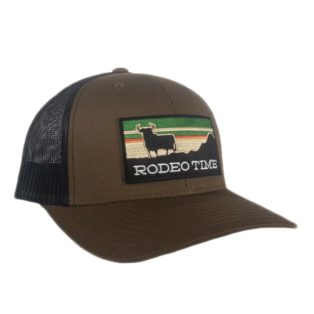 Dale Brisby Cap Trucker Meshback Curved Bill Sunset Brown Rodeo Time DB00101 - Dale Brisby