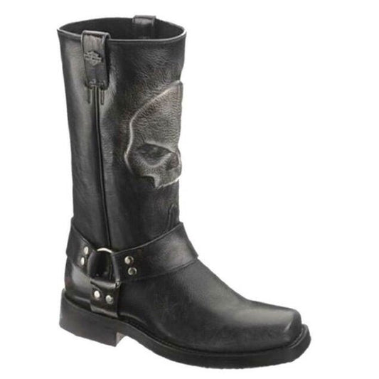 Harley Davidson Men's Quentin 11" Pull-On Boot with Skull D93215 - Harley Davidson