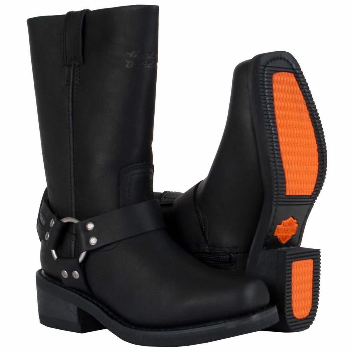 Harley-Davidson Hustin 10.25-inch waterproof engineer boot, back view showing the clean heel profile.