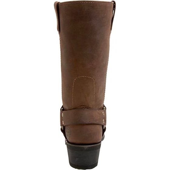 Harley-Davidson Hustin 11.5-inch leather engineer boot, back view showing clean heel profile.