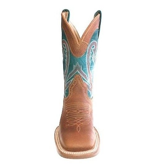 Hondo Kid’s Cowboy Boots Honey Oil Tan Blue Volcano 754