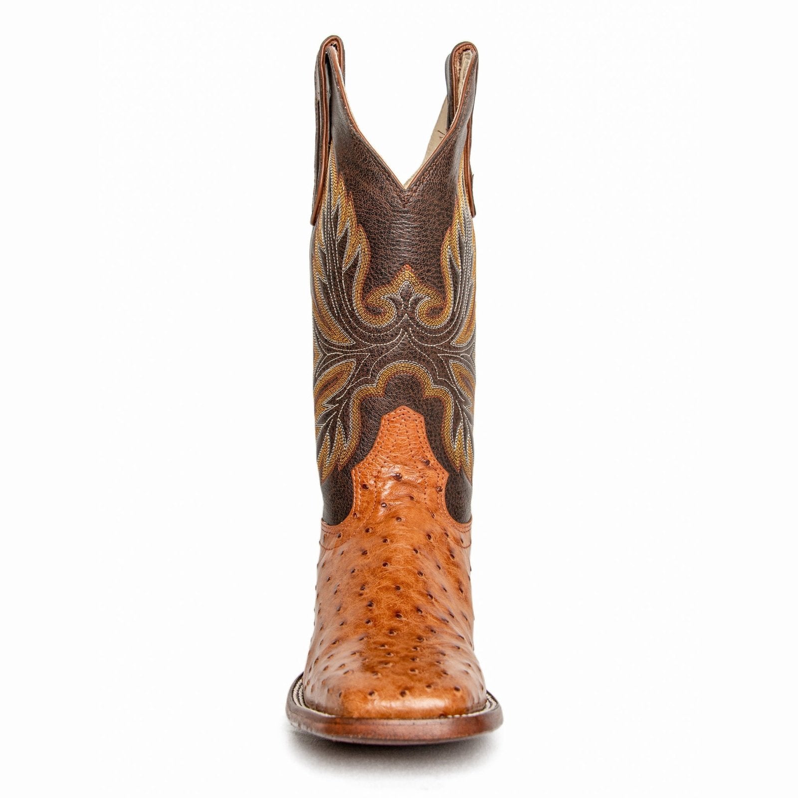 Hondo Men’s Cowboy Boots 13" Cognac Exotic Ostrich Cognac 1804