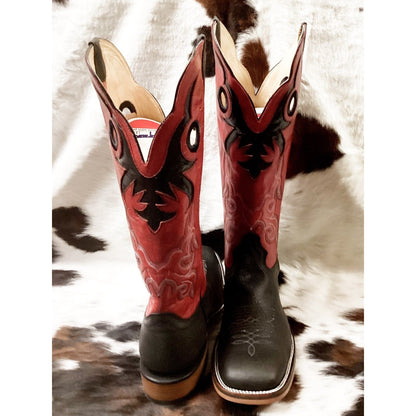 Hondo Men’s Cowboy Boots 16" Roper Heel, Wide Square Toe 3204X