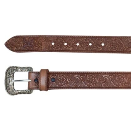 Hooey Men's Belt Tooled Pecan Leather 1914BE1 - Hooey