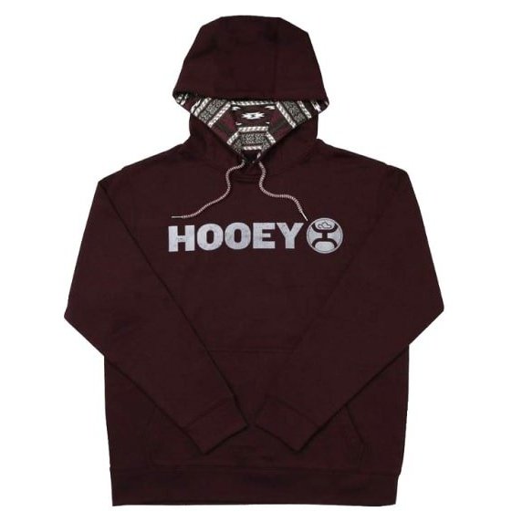 Hooey Men's Hoodie Standard Fit Double Lined Maroon - Hooey