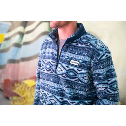 Hooey Men’s Fleece Pullover Navy/Aztec HFP001NVAZ - Hooey