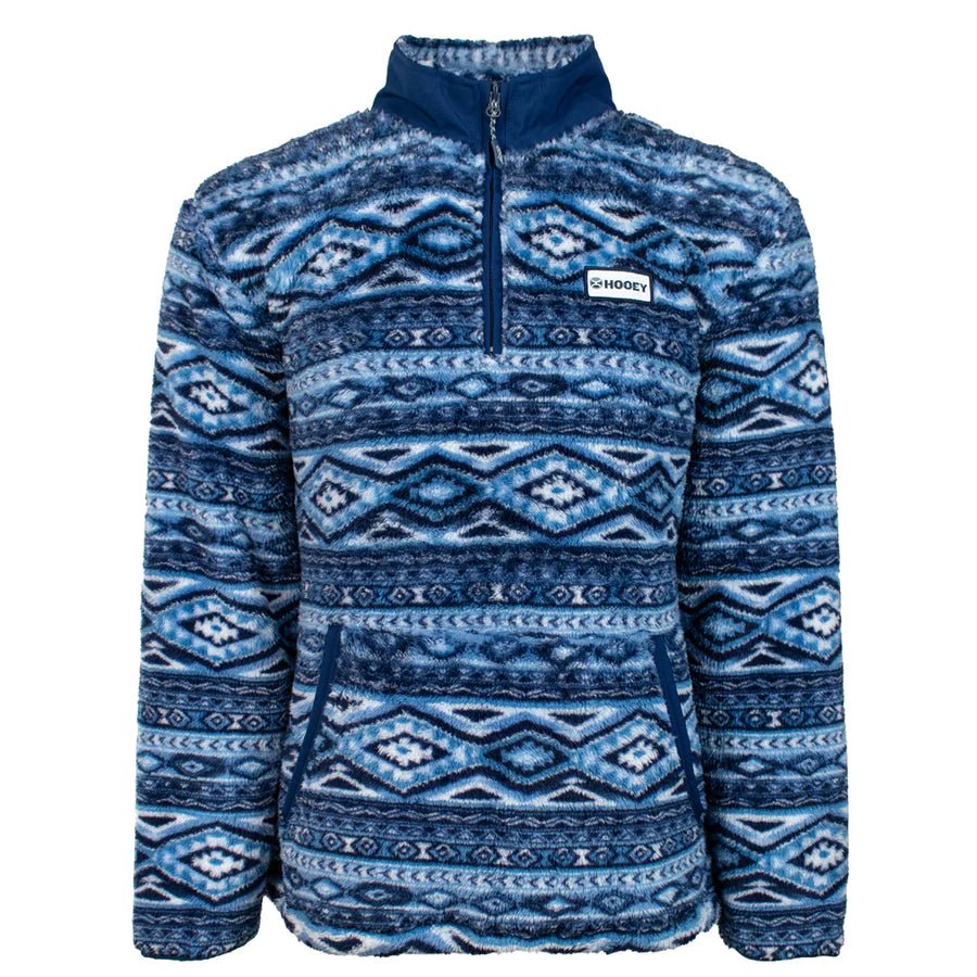 Hooey Men’s Fleece Pullover Navy/Aztec HFP001NVAZ - Hooey