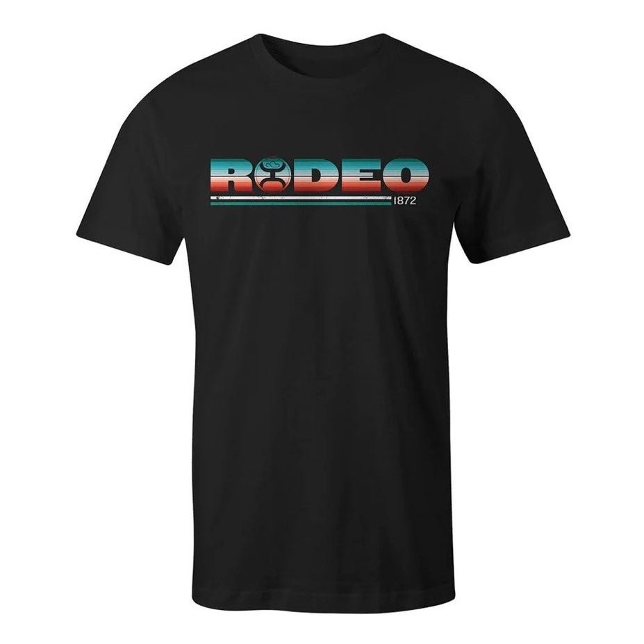 Hooey Men’s “Rodeo” Black T-Shirt With Serape HT1532BK