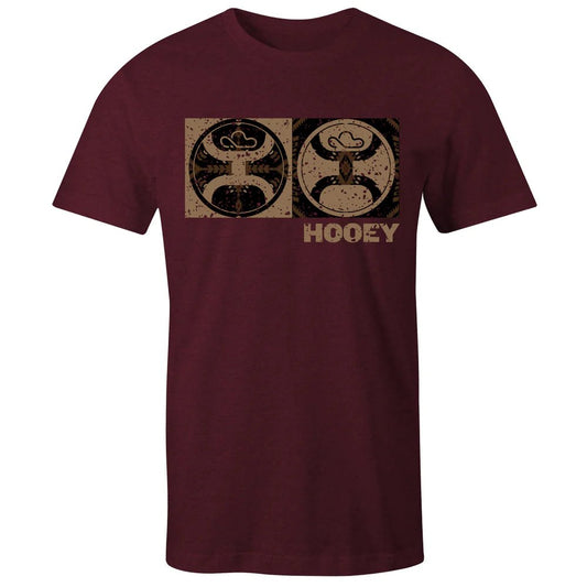 Hooey Men's T-Shirt "2.0 Block" Cranberry