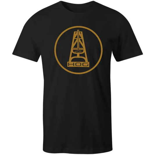 Hooey Men’s T-Shirt “Hog” Black With Mustard Oil Gear Logo OT1001BK