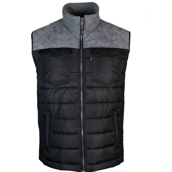 Hooey Men’s Vest Quilted Packable Zipper Pockets HV097BKCH - Clearance