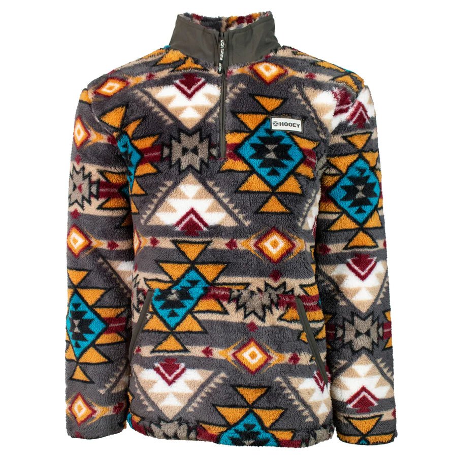 Hooey Unisex Pullover Fleece Brown/Aztec HFP001BRAZ CLEARANCE