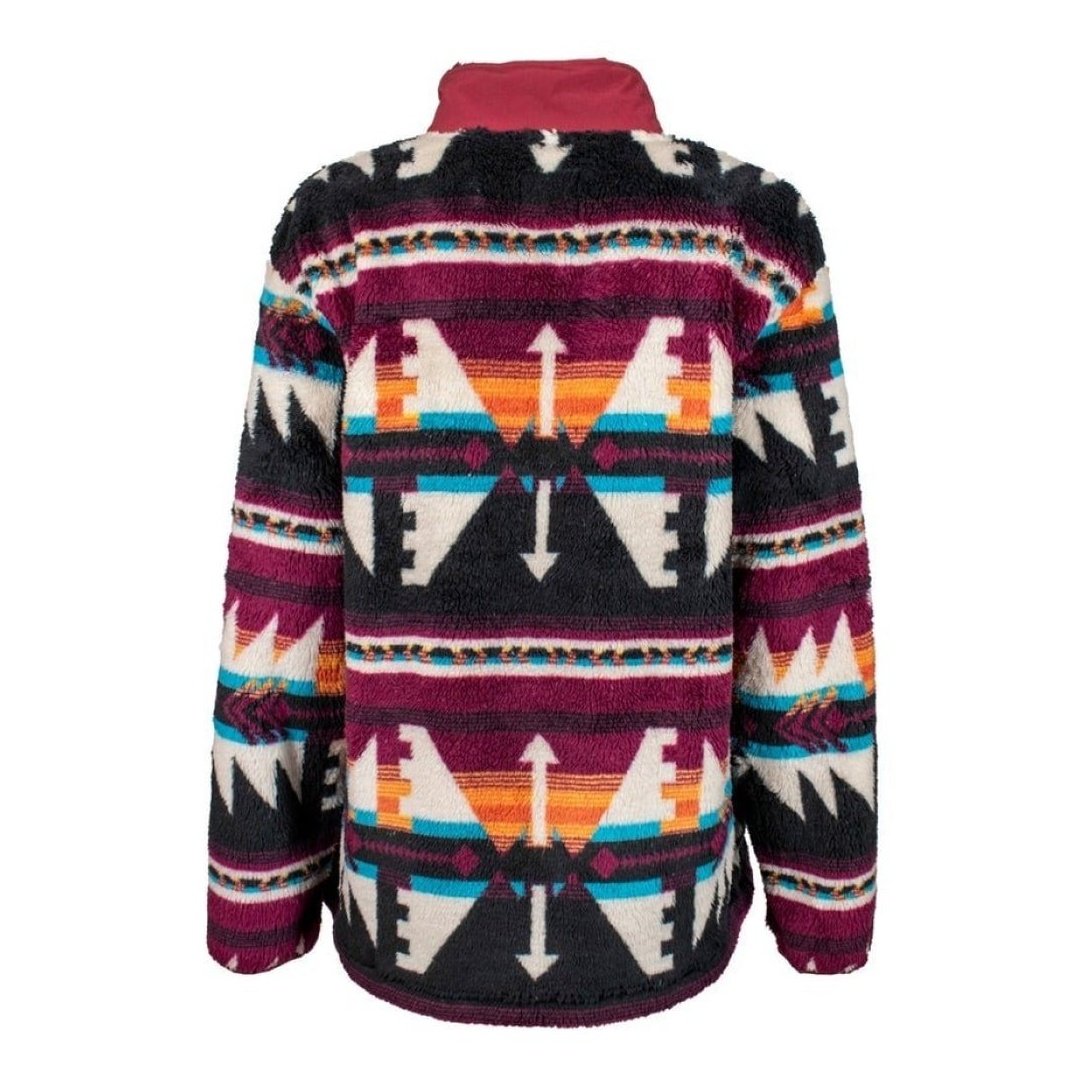 Hooey Women's Sweater Fleece Pull Over Aztec Pattern - Hooey