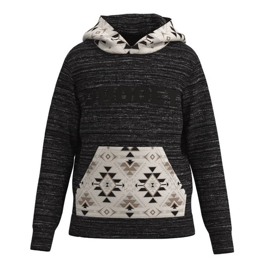 Hooey Youth “Lock-Up” Aztec Black Logo Hoodie