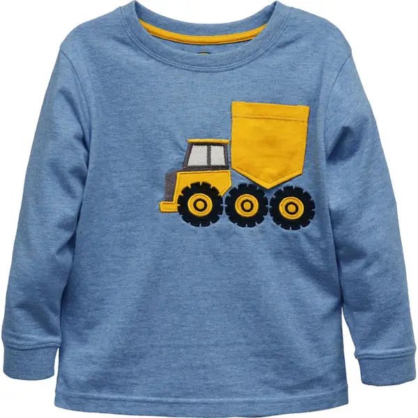 John Deere Boy's Shirt Long Sleeve Pocket Truck Graphic J4T128BT - John Deere