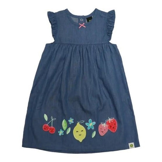 John Deere Girl’s Dress Fruit Applique Chambray