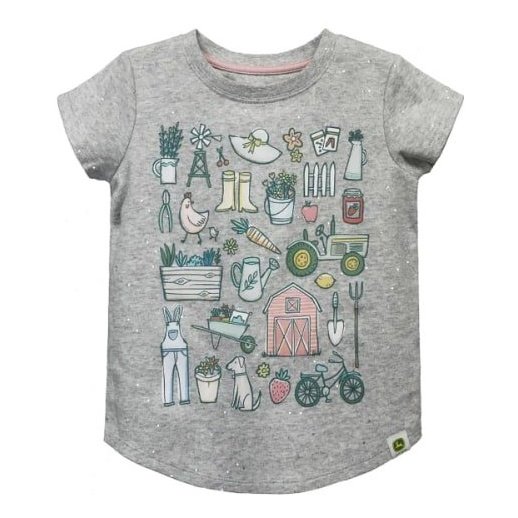 John Deere Girl’s T-Shirt Farm Elements Glitter J1T490HT, J1T490HC