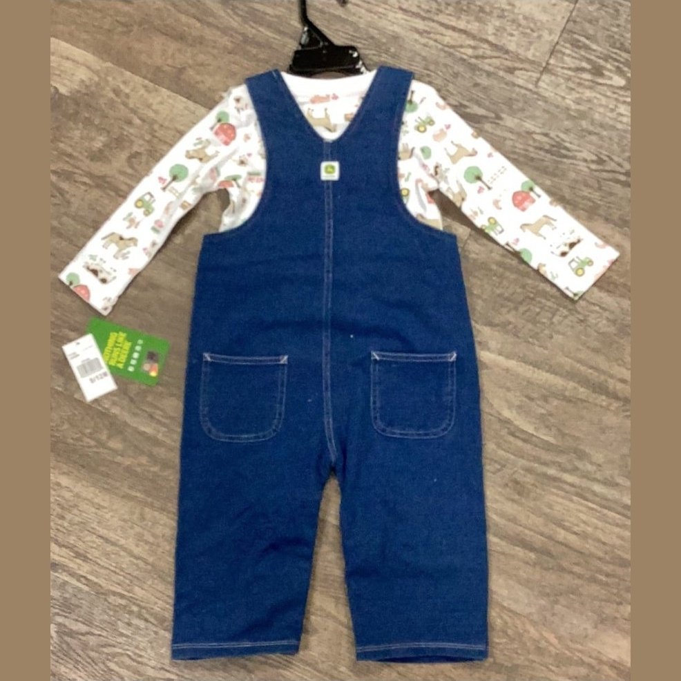 John Deere Infant & Toddler 2-Piece Overalls and Shirt Farm Friends Set J2S468BN