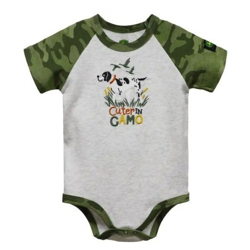 John Deere Infant & Toddler Boy’s Onesie Cuter In Camo J3B189JN - John Deere