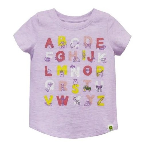 John Deere Infant & Toddler Girl’s T-Shirt ABC Farm Graphic J1T491VT - John Deere