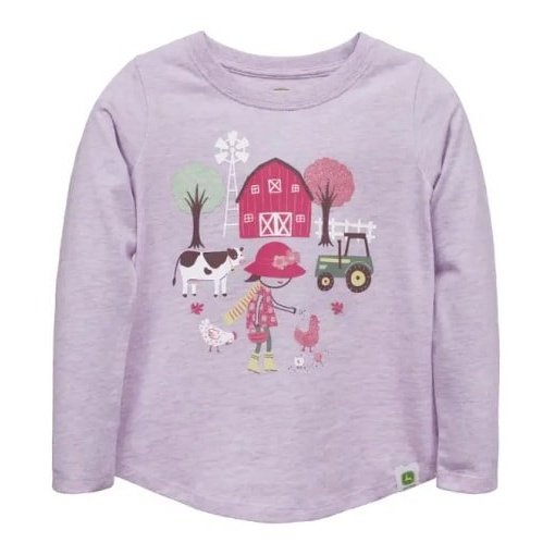 John Deere Infant & Toddler Long Sleeve Shirt Farm Scene J2T479VT-Clearance