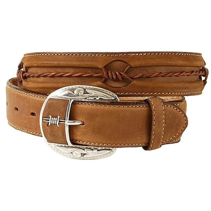 Justin Men’s Belt Leather Fenced In Overlay C10817