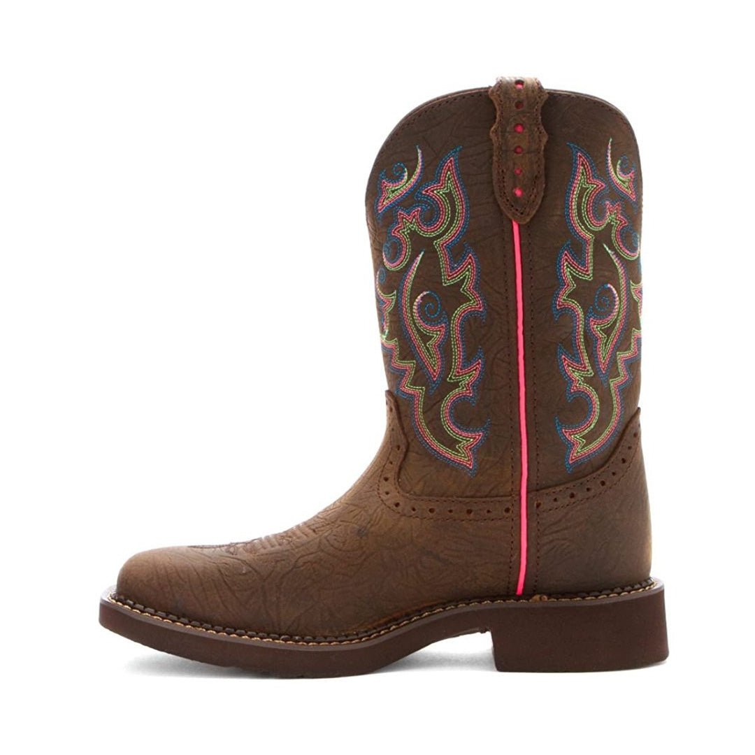 JUSTIN BOOTS Gypsy Collection Big Girl's Pink/Brown Nuri best Western Cowgirl Boots