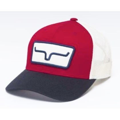 Kimes Ranch Cap Mid Profile Curved The Cutter Trucker Red-Navy - Kimes Ranch