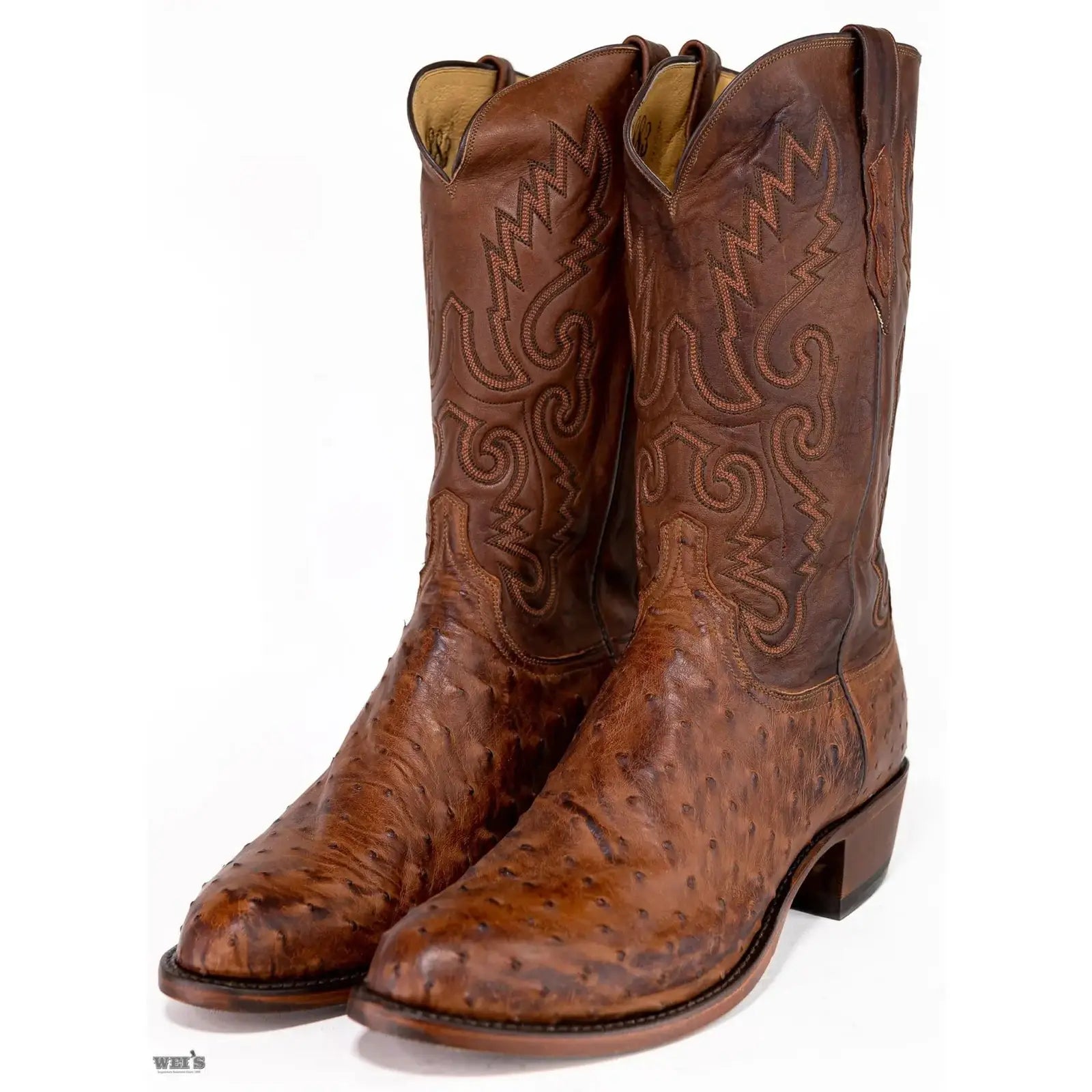 Lucchese 1883 Men's Cowboy Boots 13" Exotic Ostrich N1062 R4-EE