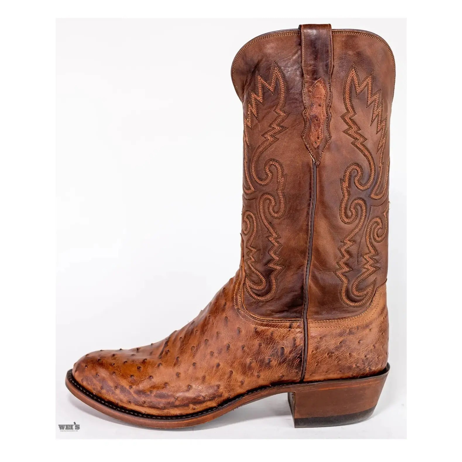 Lucchese 1883 Men's Cowboy Boots 13" Exotic Ostrich N1062 R4-EE