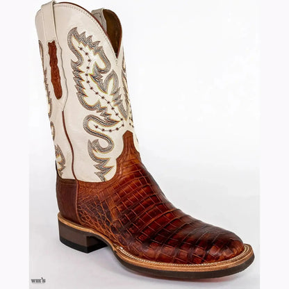 Lucchese 1883 Men's Cowboy Boots 14" Caiman Ox Wide Square Toe CX1005.W8