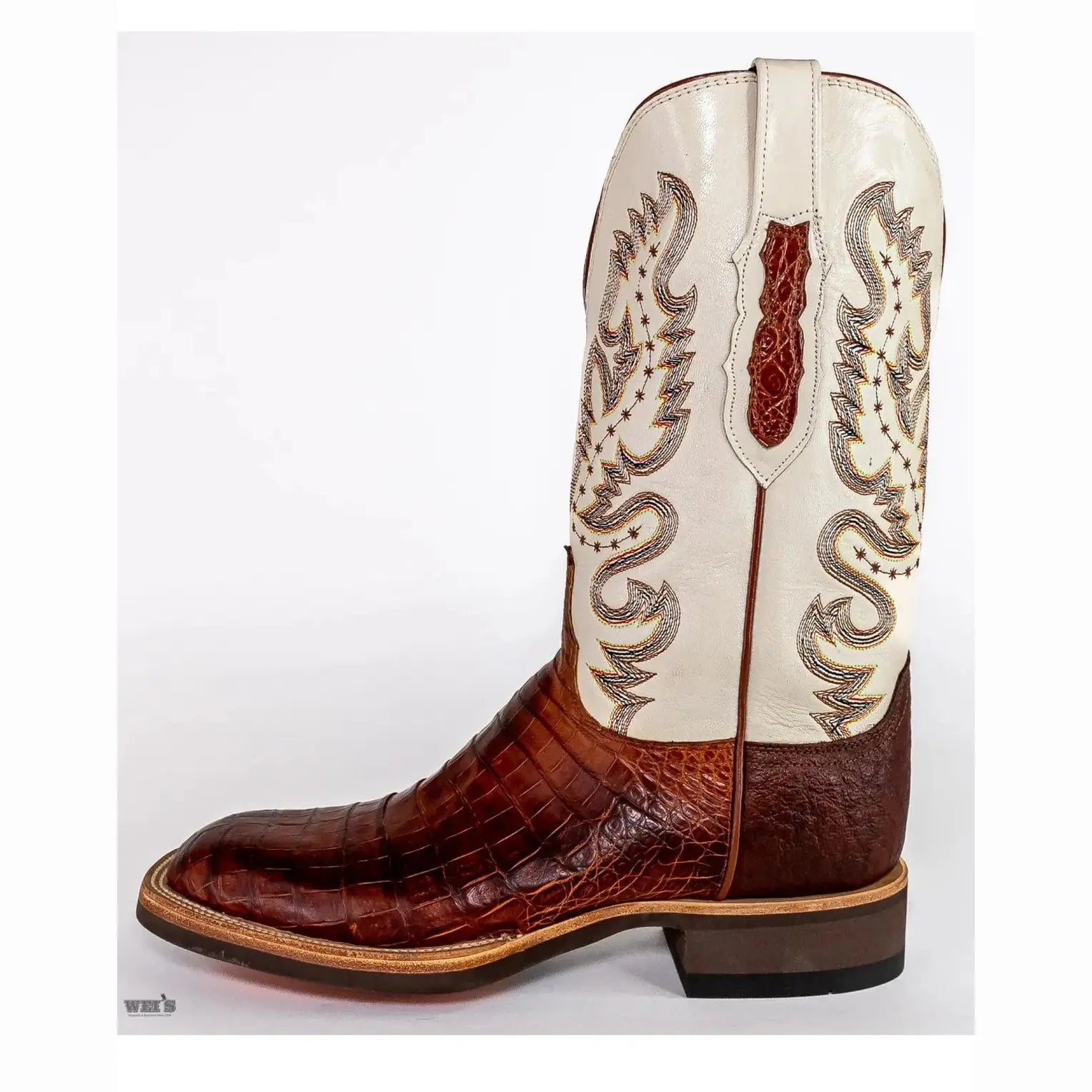 Lucchese 1883 Men's Cowboy Boots 14" Caiman Ox Wide Square Toe CX1005.W8