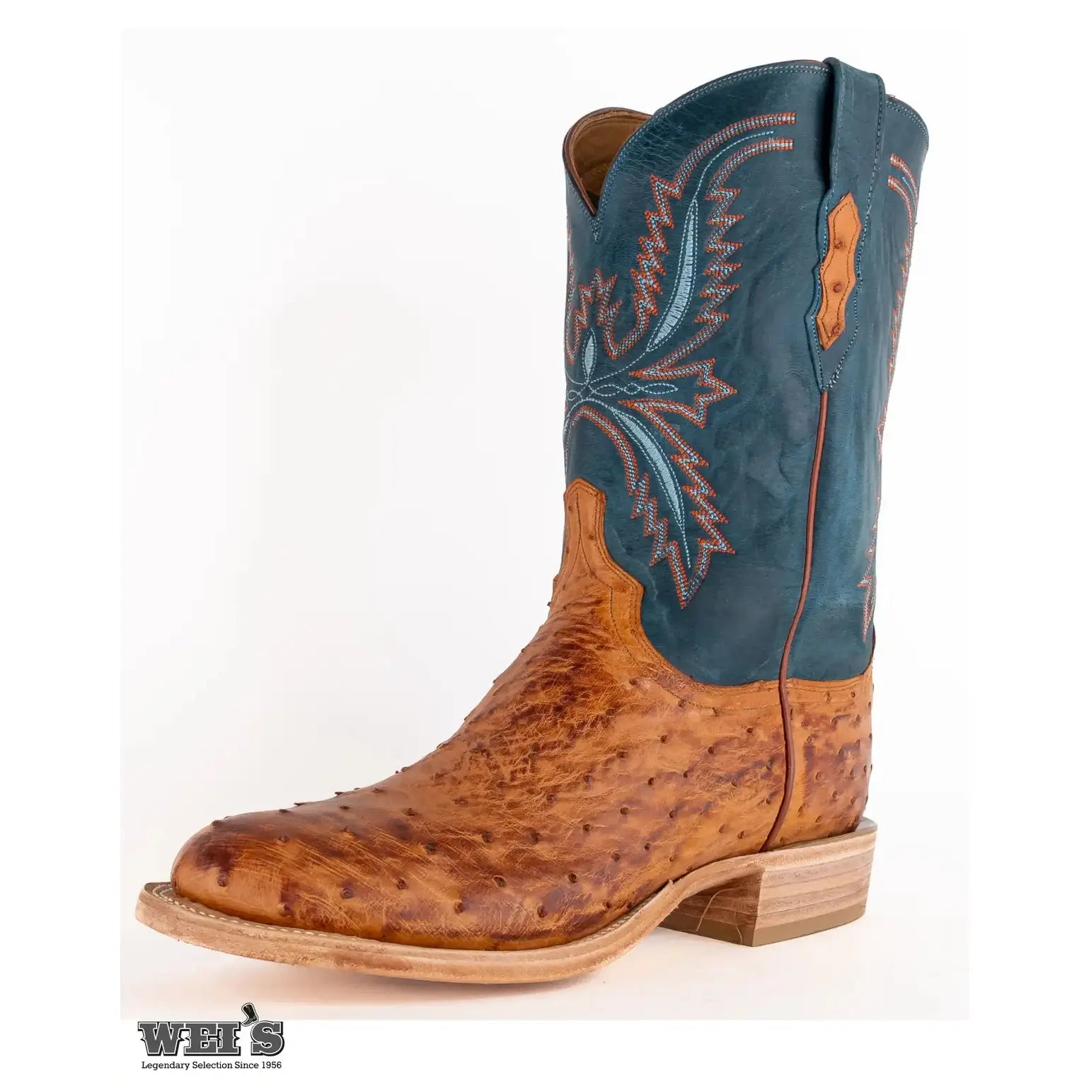 Lucchese 2000 Men's Cowboy Boots 13" Exotic Ostrich Walking Heel T6002
