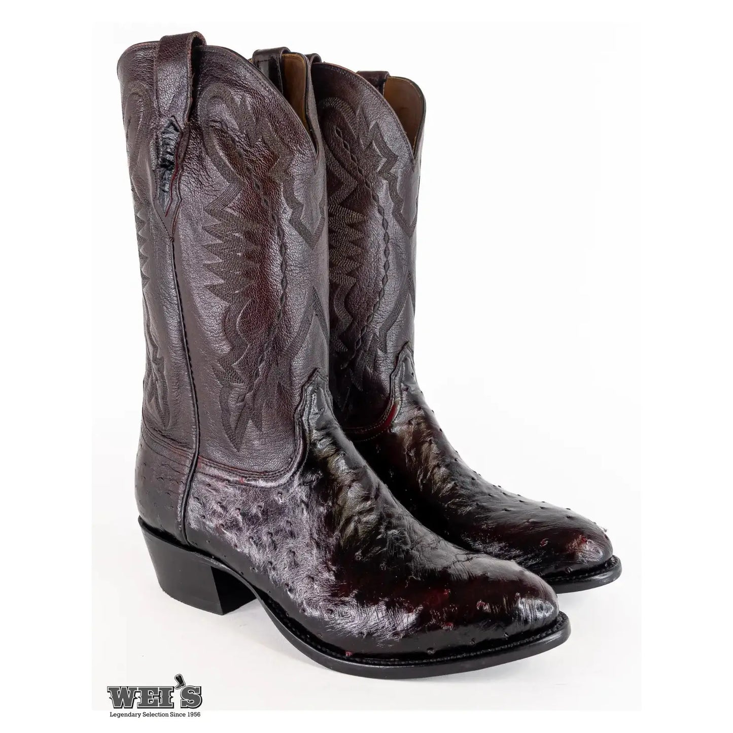 Lucchese 2000 Men s Cowboy Boots 14 Exotic Ostrich and Goat style T31 Wei s Western Wear