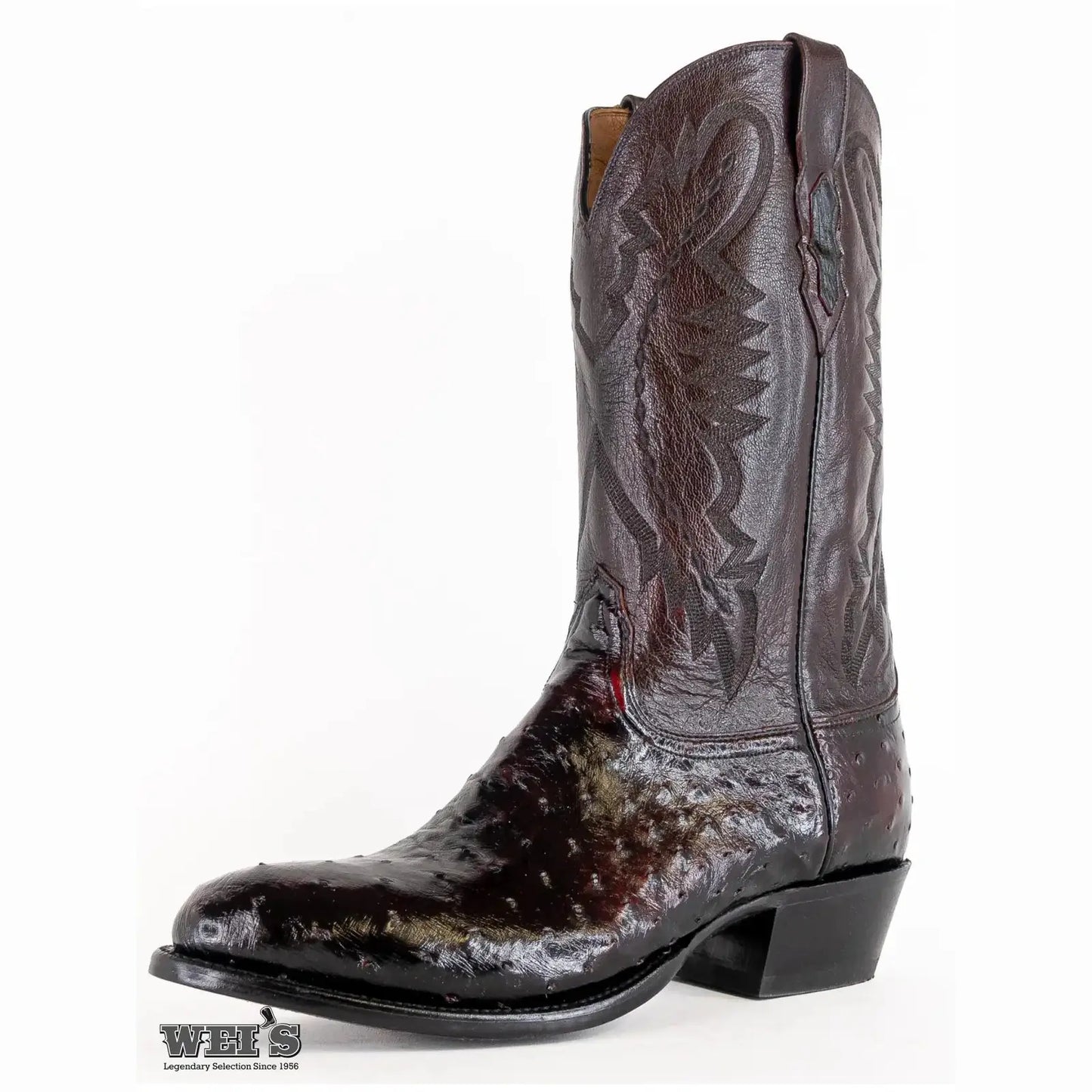 Lucchese 2000 Men's Cowboy Boots 14" Exotic Ostrich and Goat style T3116.R4