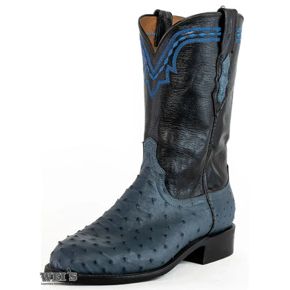 Lucchese 2000 Men's Cowboy Boots 14" Exotic Ostrich and Goat Roper Style T5061.C2