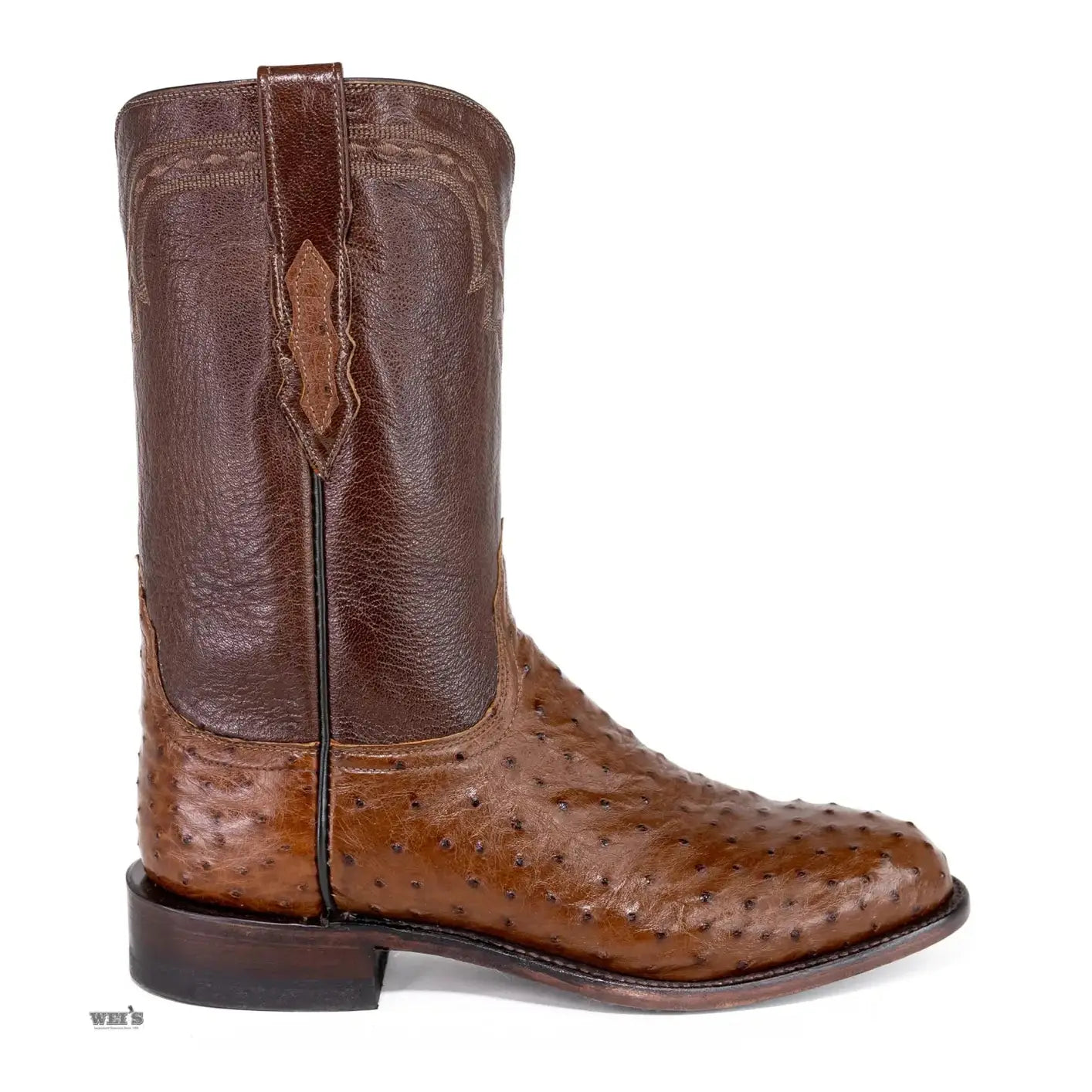 Lucchese 2000 Men s Roper Style Cowboy Boots 12 Exotic Ostrich Goat R Wei s Western Wear
