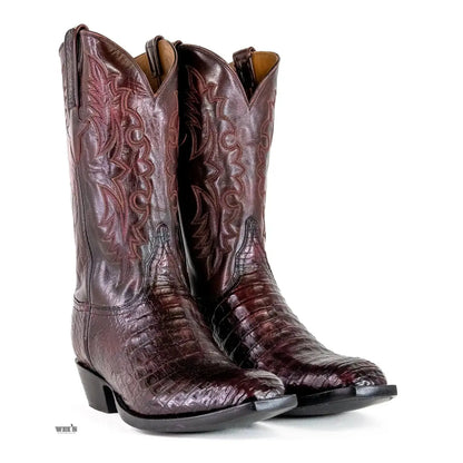 Lucchese Men's Cowboy Boots 14" Exotic Caiman/Buffalo E2114.13