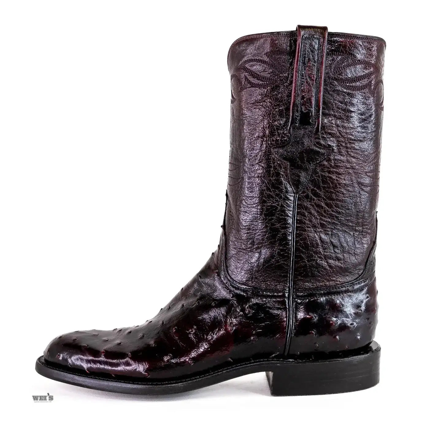 Lucchese Black Cherry Lucchese Ostrich Roper Boots Lucchese