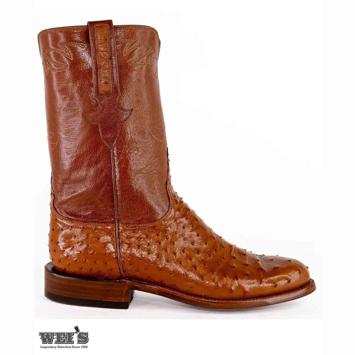 Lucchese full quill ostrich roper boots discount