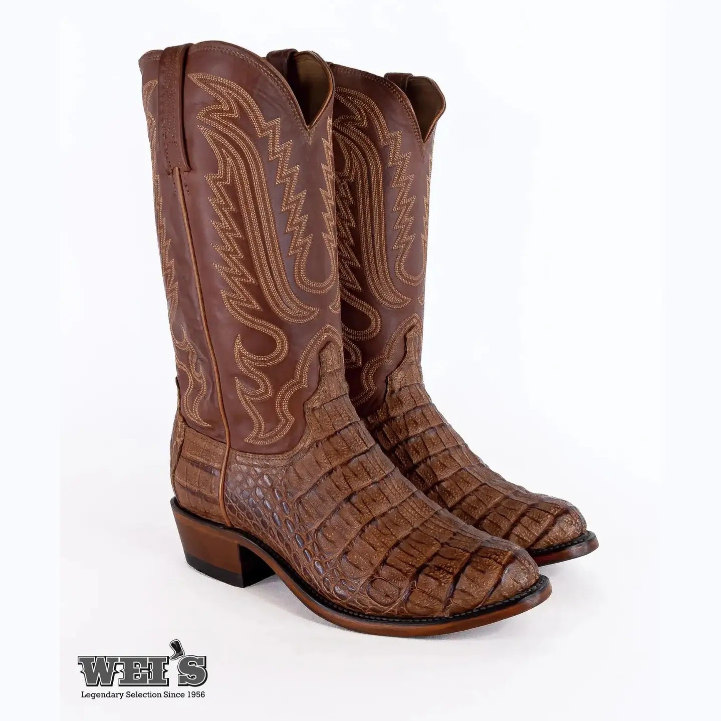 Lucchese Men's Cowboy Boots 13.75" Exotic Caiman Roper Toe N1157.R3