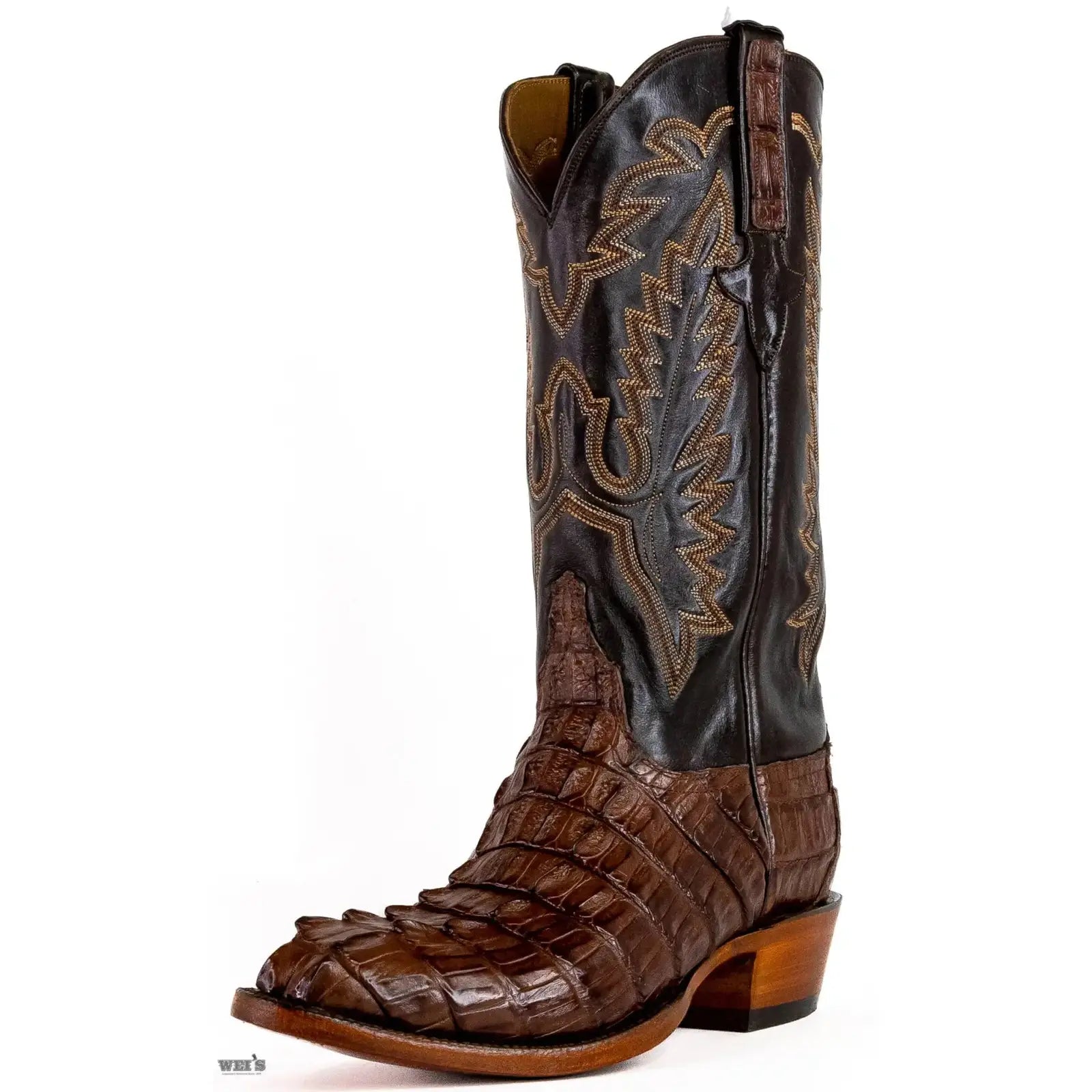 Lucchese Men's Cowboy Boots 14" Caiman Tail / Buffalo Round Toe L1324.63