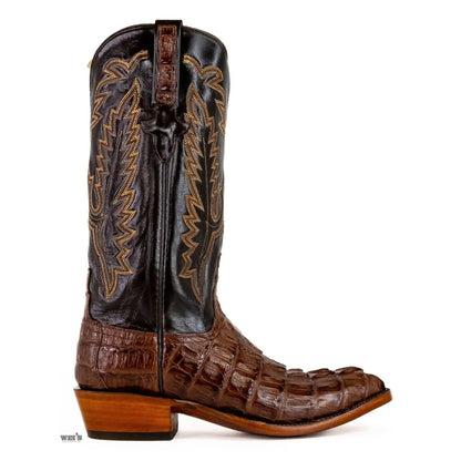 Lucchese Men's Cowboy Boots 14" Caiman Tail / Buffalo Round Toe L1324.63