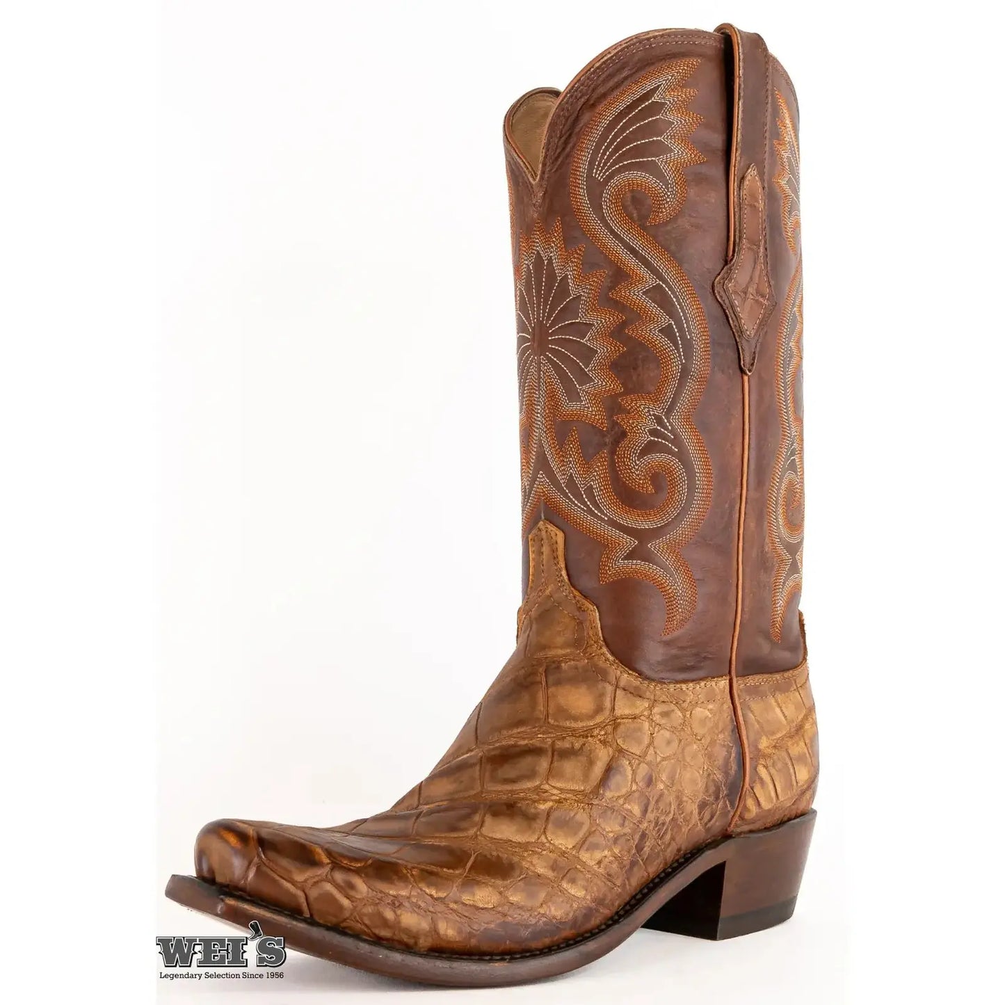 Lucchese Men's Cowboy Boots 14" Exotic Giant Gator Western Square Toe N1184.73