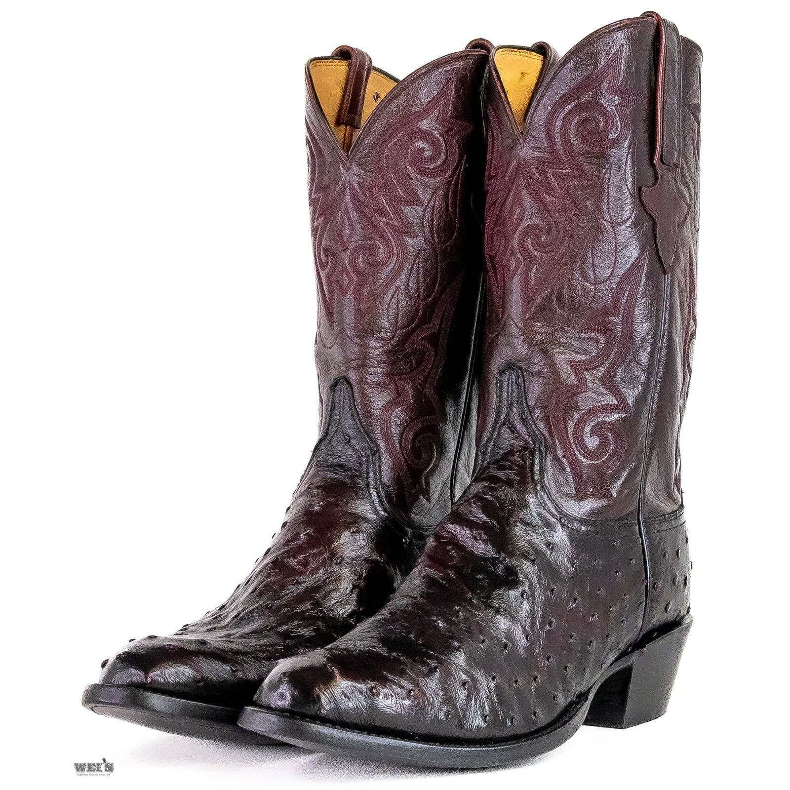 Lucchese Men's Cowboy Boots 14" Exotic Ostrich/Goat E2019.64 - Lucchese Boots